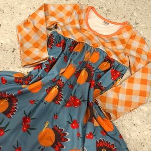 Turkey thanksgiving dress girls plaid boutique 6